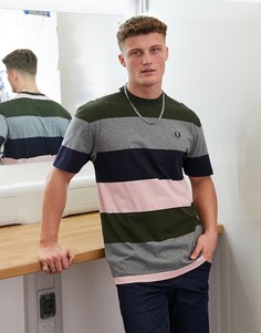 Серая футболка в широкую полоску Fred Perry-Серый