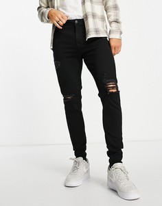 Черные выбеленные джинсы-морковки со рваной отделкой Jack & Jones Intelligence Pete-Черный цвет