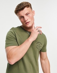 Футболка цвета хаки с логотипом Jack & Jones Originals-Зеленый цвет