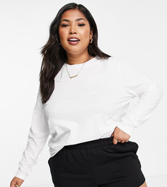 Белый лонгслив из органического хлопка ASOS DESIGN Curve Ultimate