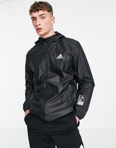 Черная куртка на молнии с капюшоном adidas Training Sportforia-Черный цвет