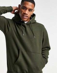 Худи цвета хаки в стиле oversized Jack & Jones Essentials-Зеленый цвет