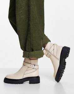 Массивные ботинки натурального цвета с пряжкой ASOS DESIGN Alani-Светло-бежевый цвет
