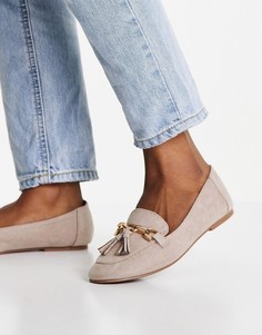 Бежевые лоферы с металлической отделкой London Rebel-Светло-бежевый цвет