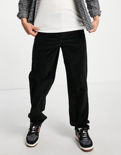 Черные вельветовые джинсы свободного кроя ASOS DESIGN-Черный цвет