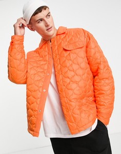 Оранжевая фактурная стеганая куртка с подкладкой Topman-Оранжевый цвет