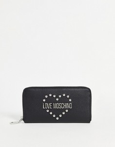 Черный кошелек с логотипом Love Moschino-Черный цвет