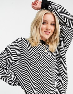 Черно-белый вязаный джемпер свободного кроя In The Style x Jac Jossa-Черный цвет