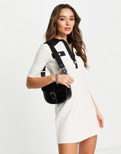 Белое платье мини с воротником из букле River Island-Белый
