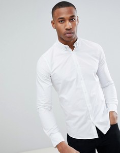 Белая облегающая эластичная рубашка из поплина Only & Sons-Белый