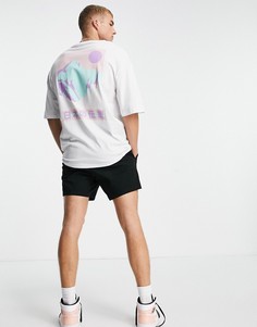 Белая oversized-футболка с принтом горы и иероглифов на спине Jack & Jones Originals-Белый