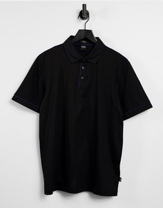 Футболка-поло BOSS Business Plummer-Черный цвет