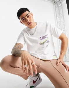 Белая футболка с принтом логотипа-галочки Nike-Белый