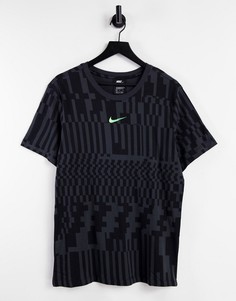 Черная принтованная футболка с логотипом Nike Zig Zag-Черный цвет