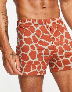 Трикотажные боксеры с принтом жирафа ASOS DESIGN-Разноцветный