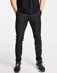 Черные зауженные брюки из переработанного материала Topman-Черный цвет