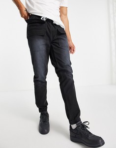 Узкие брюки в утилитарном стиле ASOS Dark Future-Черный