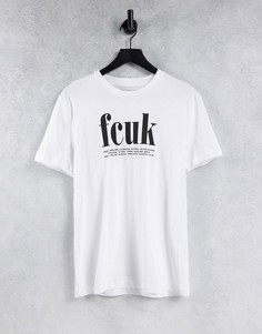 Белая футболка с логотипом «FCUK» French Connection-Белый
