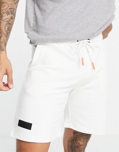 Белые трикотажные шорты Bershka-Белый