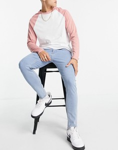 Голубые джинсы супероблегающего кроя Bershka-Голубой