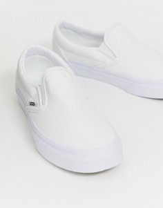 Белые кроссовки без застежки Vans Classic-Белый