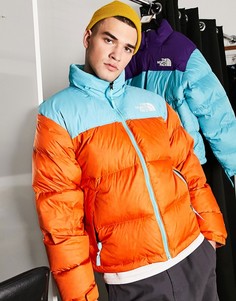Куртка оранжевого и голубого цветов The North Face 1996 Retro Nuptse-Оранжевый цвет