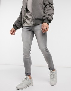 Серые супероблегающие джинсы из смесового органического хлопка Topman-Серый