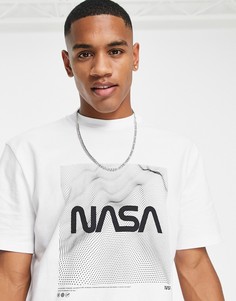Белая футболка с короткими рукавами и принтом "Nasa" River Island-Белый