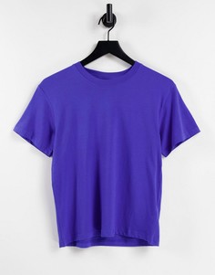 Ярко-синяя свободная футболка из органического хлопка Weekday Alanis-Голубой