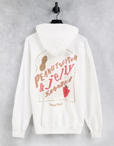 Худи белого цвета с принтом peanut butter jelly Vintage Supply-Белый