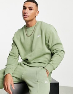 Масляно-зеленый флисовый свитшот Nike Club-Зеленый цвет