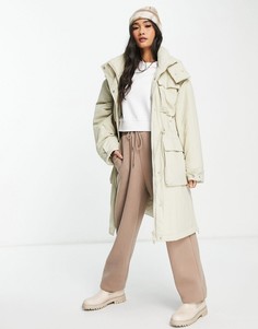 Парка песочного цвета в утилитарном стиле с карманами ASOS EDITION-Коричневый цвет