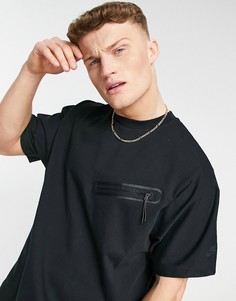 Черная флисовая футболка Nike Tech-Черный цвет