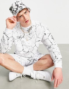 Белый oversized-свитшот со сплошным принтом карты от комплекта ASOS Unrvlld Spply