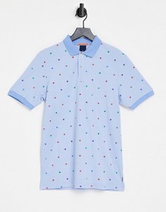 Футболка-поло со сплошным принтом Scotch & Soda-Голубой