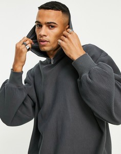 Серый худи в стиле oversized с объемными рукавами от комплекта ASOS DESIGN-Черный цвет