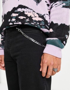 Серебристый браслет-цепочка с плетением фигаро ASOS DESIGN-Серебряный
