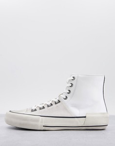 Высокие светлые кроссовки на шнуровке AllSaints Waylon-Светло-бежевый цвет