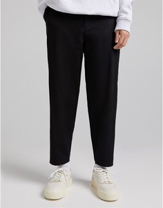 Черные брюки с широкими штанинами Bershka-Черный цвет