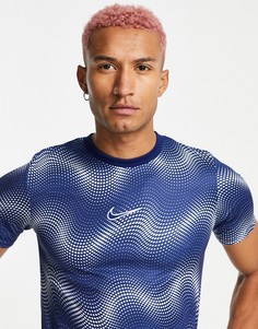 Синяя футболка с принтом Nike Football Dri-FIT Academy-Голубой