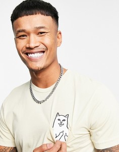 Светло-коричневая футболка с принтом «кот Нермал» RIPNDIP-Коричневый цвет