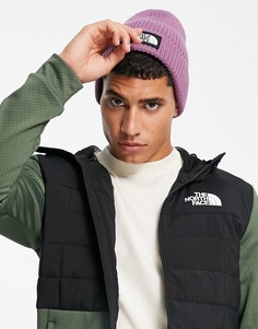 Фиолетовая шапка-бини с логотипом на отвороте The North Face-Фиолетовый цвет