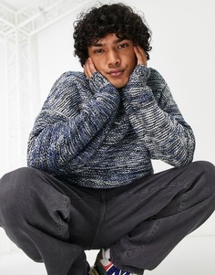 Синий джемпер из пряжи многооттеночного крашения ASOS DESIGN-Голубой