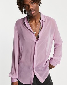 Розовая прозрачная рубашка ASOS DESIGN-Розовый цвет