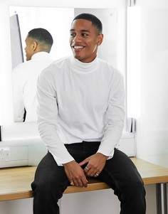 Белая водолазка из органического хлопка с длинными рукавами Jack & Jones Essentials-Белый