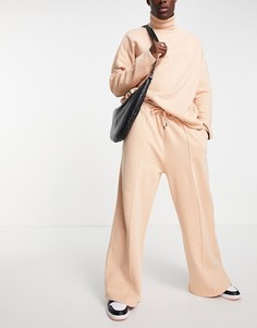 Бежевые oversized-джоггеры с широкими штанинами с защипами от комплекта ASOS DESIGN-Светло-бежевый цвет