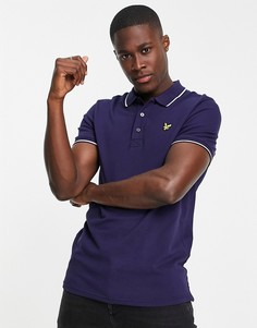 Темно-синяя футболка-поло с окантовкой Lyle & Scott-Темно-синий