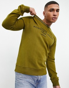 Свитшот круглым вырезом Scotch & Soda-Зеленый цвет