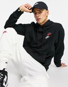 Черный худи с логотипами разных цветов Nike Essential fleece+-Черный цвет