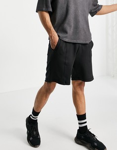 Черные трикотажные шорты в стиле oversized Bershka-Черный